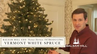 Balsam Hill CEO Thomas Harman introducing Vermont White Spruce [upl. by Noerb]