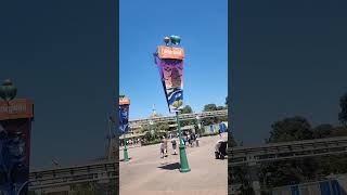 Disneyland esplanade banners Disney California adventure park entrance prepped 4 halloween 8182024 [upl. by Ettelegna]