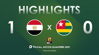 HIGHLIGHTS  Total AFCON Qualifiers 2021  Round 3  Group G Egypt 10 Togo [upl. by Adiaros]