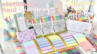 Back to school supplies shopping huge stationery haul amp giveaway 2021 ✏️🌸 [upl. by Trstram]