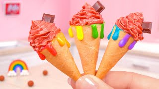 Sweet Miniature Chocolate Ice Cream Recipe  Tasty Miniature Dessert Ideas For This Summer [upl. by Adnalram180]