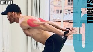 5 RESISTANCE BAND TRICEPS EXERCISES AND WHAT PART OF THE TRICEPS THEY TARGET  NO ATTACHING [upl. by Dowd]