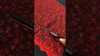 Red net bottom design sewing shorts asmr asmrsewing asmrsounds palazzodesign [upl. by Solracesoj]