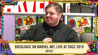 Artist Bosslogic on sampling the world for his Marvel art LIVE at SDCC 2019 [upl. by Borras]