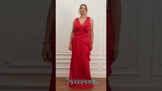 Vestido Plus Size de Festa em Cetim com Detalhe em Laço Elegância e Sofisticação [upl. by Nonnel]