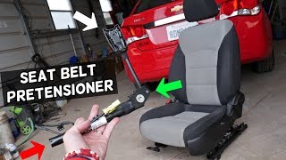 CHEVROLET CRUZE FRONT SEAT BELT PRETENSIONER REMOVAL REPLACEMENT CHEVY CRUZE [upl. by Shell]