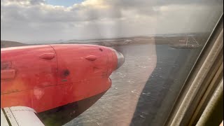 Severe crosswind landing during storm Malik  Loganair Saab 340 Sumburgh Shetland Islands [upl. by Venterea791]