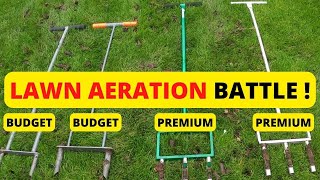 Testing 4 BEST Manual Lawn Aerator Tools [upl. by Uolymme]