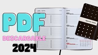 Agenda 2024 para Imprimir Plantilla en PDF barata y completa Como hacerla y encuadernacion fácil [upl. by Thia]