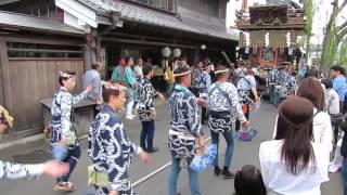 3378佐原の大祭（秋祭）：下新町の人形山車・浦嶋が小野川沿いを行く。彫刻は歌川国芳の水滸伝。H27swr06 [upl. by Eelrahs]