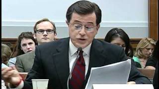 Colbert stays in character at congressional hearing [upl. by Longfellow]