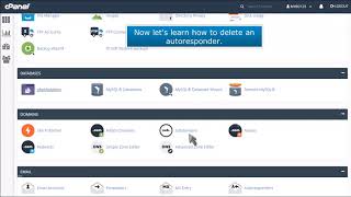 cPanel How to Delete an Autoresponder [upl. by Narbig]