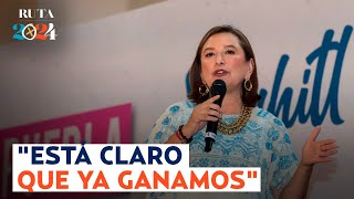 Xóchitl Gálvez celebra resultados en encuestas pide al presidente respetar el voto de los mexicanos [upl. by Aikemot]