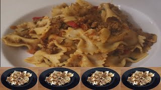 Bow tie pasta with Minced Meat  Butterfly Farfalle Pasta healthy Recipe [upl. by Nnanaej]