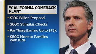 California Comeback Plan 600 Stimulus Checks For TwoThirds Of Californians [upl. by Mcclimans]