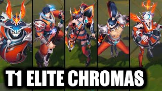 All T1 Skins Exclusive Elite Chromas League of Legends [upl. by Ecirtram121]