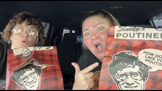 Trying Poutine in Canada International Mukbang w Crystal [upl. by Airamasor]