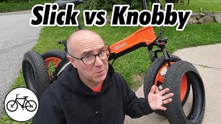 Slick vs Knobby tires  What are the right tires for your ebike [upl. by Kristoffer853]