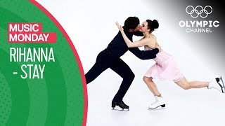 Tessa Virtue and Scott Moir skate to Stay by Rihanna  Music Monday [upl. by Laeira]