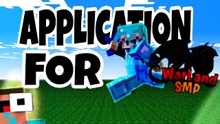 APPLICATION FOR WARLAND SMP godbrothersyt dyXGAMER [upl. by Mose]