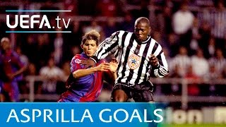 Tino Asprilla hattrick Newcastle v Barcelona 1997 [upl. by Akemor615]