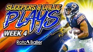 Sleepers START EM Value Plays for RB WR TE QB Fantasy Football 2023 Week 4 [upl. by Lashoh]