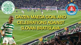 Daizen Maeda Goal and Celebrations As Celtic Beat Slovan Bratislava In Champions League [upl. by Cawley]