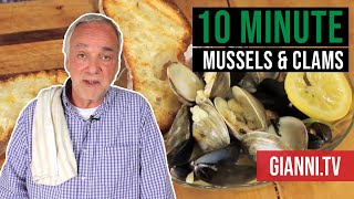 10 Minute Mussels amp Clams via Campagnia Italian Recipe  Giannis North Beach [upl. by Llenod]