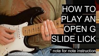 Lesson 014  Slide Guitar Lick in Open G [upl. by Aborn]