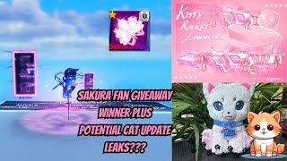 ROBLOX BLADE BALL Sakura Fan GIVEAWAY Winner 🔥 Plus LEAK FOR A POTENTIAL CAT UPDATE 🔥 [upl. by Londoner756]