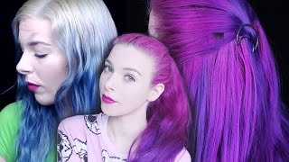 HAARE TÖNEN GEHT SCHIEF Ausgewaschenes BLAU zu PINK LILA OMBRE  VPfashion Ponytail Extensions [upl. by Attalie646]