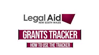 How to use the Legal Aid NSW Grants Tracker [upl. by Bate]