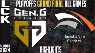 GEN vs HLE Highlights ALL GAMES  LCK GRAND FINAL Summer 2024 Playoffs  GenG vs Hanwha Life Esport [upl. by Airdnassac]