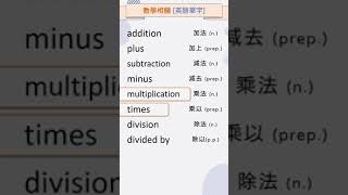 數學相關英語單字 英文單字學習 shorts 背英文單字 英語實用單字 [upl. by Mattias]