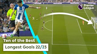 10 of the BEST LONGEST GOALS of 202223  Premier League [upl. by Salesin186]