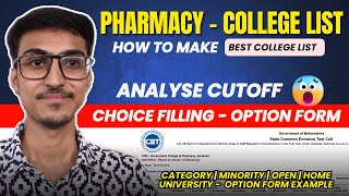 MHT CET 2024  Option Form Filling  College List  Pharmacy CAP Round Choice Filling [upl. by Yelad906]