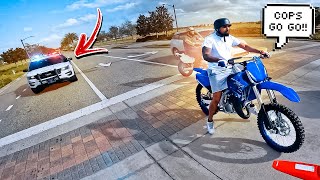 COPS GET OUT THE CAR TO CHASE US   BRAAP VLOGS [upl. by Htebazila]