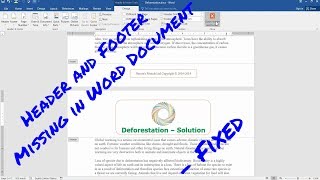 Header and Footer Missing in Microsoft Office Word [upl. by Noach]