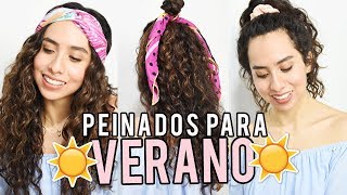 PEINADOS PARA CABELLO RIZADO CON PAÑUELOS PARA EL VERANO ☀️ [upl. by Ayt]