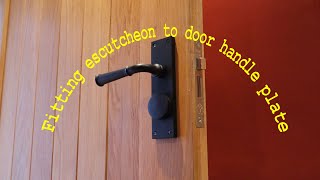 Fitting escutcheon to front door handle plate and insulating [upl. by Nadoj266]