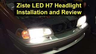 How to install Ziste LED H7 headlight bulb system the 21W tail lights and review  VOTD [upl. by Khalil540]