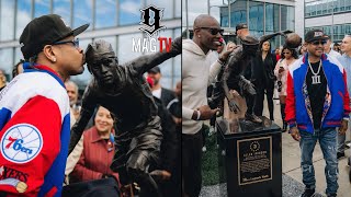 Allen Iverson Shocked After Sixers Unveil His Statue Outside Their PRACTICE Facility 😱 [upl. by Blatman893]