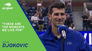 Novak Djokovic OnCout Interview  2021 US Open Semifinal [upl. by Randal699]