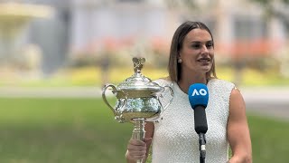 Aryna Sabalenka’s interview at Melbourne Carlton Garden after winning Australian Open 2024 [upl. by Gunter764]