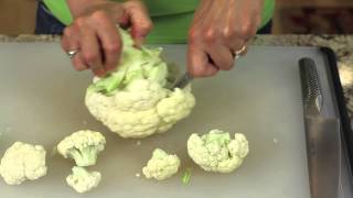 How To Cut Cauliflower Into Florets by Rockin Robin Cooks [upl. by Ativad]