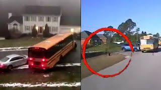 Terrifying School Bus Accidents [upl. by Enobe334]