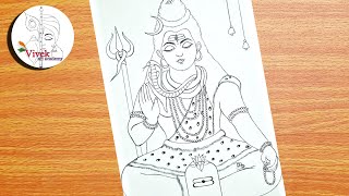 Easy Pencil Drawing of Lord Shiva for Sawan Somvar  Bholenath Drawing Step by Step [upl. by Lamarre]