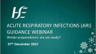 Acute Respiratory Infections Guidance Webinar Winter preparedness  are we ready [upl. by Lucina]