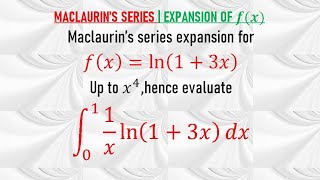 MACLAURIN’S SERIES  Expansion for ln13x [upl. by Cindy]