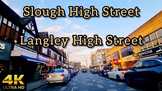 Slough High Street to Langley High Street  Evening Drive  4K UHD Tour [upl. by Riba]